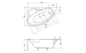 Ванна акрилова Besco Bianka 150x95 L, асиметрична (WAB-150-NL)