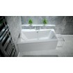 Ванна акрилова Besco Infiniti 150x90 см L, Лівостороння, асиметрична, із зручним місцем для ніг, засобів гігієни, функціональною полицею (WAI-150-NL)