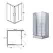 Душова кабіна Besco Modern 90x90x165, скло з ефектом морозу (MK-90-165-M) Душова кабіна Besco Modern 90x90x165, скло з ефектом морозу (MK-90-165-M)