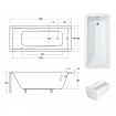 Ванна акрилова Besco Modern 140x70, пряма (WAM-140-MO)