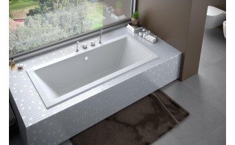 Ванна акрилова Besco Quadro Slim 190x90, пряма, торець бортика 15 мм (WAQ-190-SL)