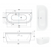 Ванна окремостояча Besco Vista 160x75, біла (WKV-160-WS)