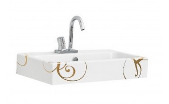Підвісний умивальник ArtСeram Block, gold lettering (BKL0010106)