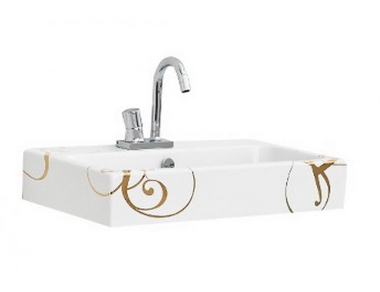 Підвісний умивальник ArtСeram Block, gold lettering (BKL0010106)