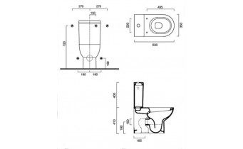 Унітаз моноблок Catalano Sfera 63 Monoblocco|Cassetta (1MPSFN00)