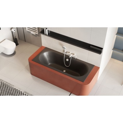 Ванна акрилова пряма Excellent Oceana Slim 170x75 см, Антрацит матовий / Antracyt mat, під забудову, пєдестал, бортик 18 мм Ванна акрилова пряма Excellent Oceana Slim 170x75 см, Антрацит матовий / Antracyt mat, під забудову, пєдестал, бортик 18 мм