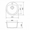 Кухонна мийка Granado Ronda 470x490 мм, black shine (2201) Кухонна мийка Granado Ronda 470x490 мм, black shine (2201)