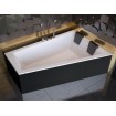 Ванна акрилова для двох осіб Besco Intima Duo 180x125 R, Правостороння, асиметрична + чорна панель + два чорних підголівника (WAID-180-NP-BL)