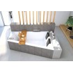 Ванна акрилова для двох осіб Besco Intima Duo 180x125 R, Правостороння, асиметрична + два чорних підголівника + посилені ніжки + сифон (система зливу) (WAID-180-NP-NG-SF)