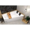 Ванна акрилова для двох осіб Besco Intima Duo / Інтіма Дуо 170x125 R, Правостороння, асиметрична з білою панеллю + два чорних підголівника + посилені ніжки (WAID-170-NP-WH)
