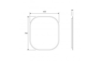 Дзеркало з LED підсвіткою у ванну Elita Sharon 60/70 Black, 60x70x2,9 см (167660)