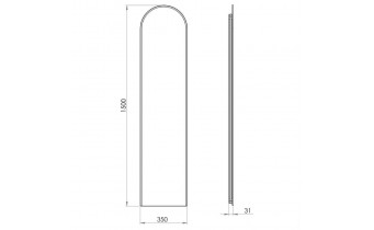 Дзеркало з LED підсвіткою у ванну Elita Sharon Long Cut 35/150 Gold, 35x150x3,1 см (168510)