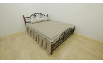 Двоспальне ліжко Метал-дизайн Франческа 180x200 на деревяних ногах (MT-DD-FR6)