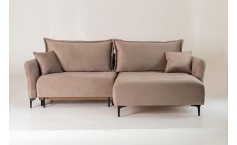 Кутовий диван розкладний Фаворит / Favorite, 263x170 см, кут Г, колір та тканину можна обрати,  бежевий (FR-K10)