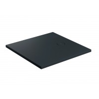 Душовий піддон, камяний Omnires Aquarock M+ 80x80 см, антиковзкий, квадратний, Чорний матовий