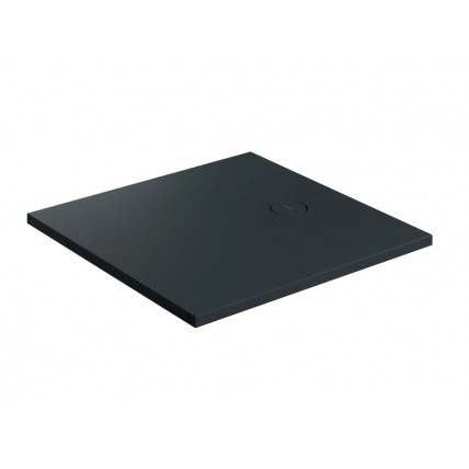Душовий піддон, камяний Omnires Aquarock M+ 80x80 см, антиковзкий, квадратний, Чорний матовий