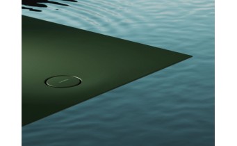 Душовий піддон, камяний Omnires Aquarock M+ 80x80 см, антиковзкий, квадратний, Оливковий-зелений матовий