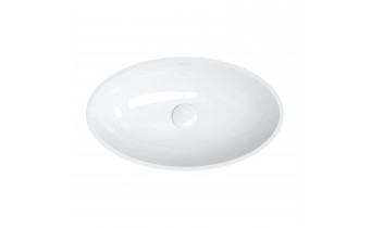 Умивальник на стільницю Omnires Siena M+ 60x35 см, сіро-білий глянцевий (SIENALUNBSP)