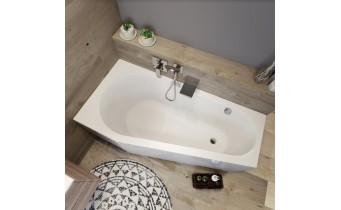 Акрилова ванна Riho Delta Plug & Play 150x80 R, асиметрична + ніжки (BD40005)