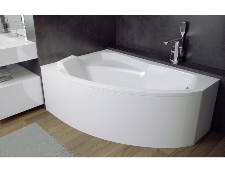 Ванна акрилова Besco Rima 130x85 L, Лівостороння, асиметрична з панеллю (екраном)