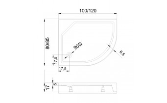Панель для піддону NEW TRENDY NEW MAXIMA 100x80x13,5 см (O-0132)