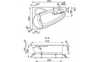 Ванна акрилова Vagnerplast Selena 160x105 см R, Правостороння (VPBA163SEL3PX-01)