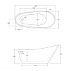 Окремостояча акрилова ванна Besco Melody 150x80 з сифоном click / clack, золотий (WAS-150-MZL)