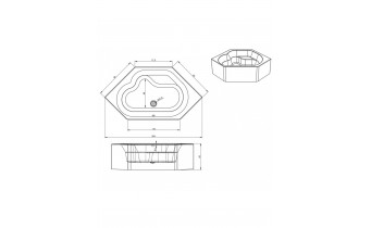 Акрилова ванна Riho Winnipeg Plug & Play 145x145, кутова + ніжки (BD73005)