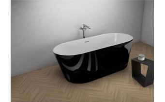 Ванна Polimat UZO 160х80 чорна + ніжки (00336)