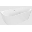 Пристінна окремостояча акрилова ванна Oval / Овал 160x80x58 см, біла глянцева, суцільнолита із заокругленими кутами
