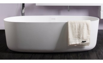 Окремостояча кам'яна ванна Volle Solid Surface 168x80 з сифоном click / clack (12-40-036)
