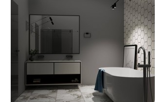 Окремостояча кам'яна ванна Volle Solid Surface 168x80 з сифоном click / clack (12-40-036)