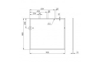 Прямокутне дзеркало у ванну Elita Rama 90/80 Black 19 мм, 90x80x1,9 см (168410)