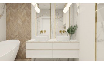 Дзеркало з LED підсвіткою у ванну Elita Sharon Long Cut 35/150 Gold, 35x150x3,1 см (168510)