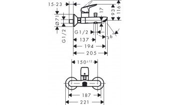 Змішувач для ванни Hansgrohe Logis хром (71400000)