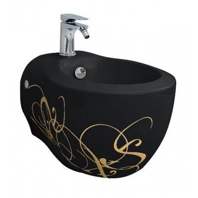 Підвісне біде ArtСeram Blend, gold lettering on black (BLB0010306) Підвісне біде ArtСeram Blend, gold lettering on black (BLB0010306)