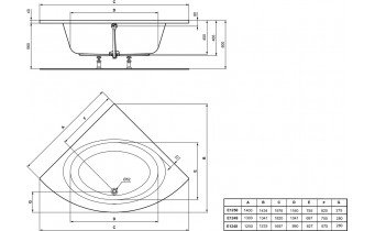Ванна акрилова Ideal Standard Connect Air 130x130, кутова (E126201)