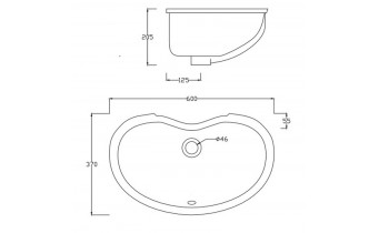 Умивальник під стільницю овальний ArtCeram Idea 60 см,  white (IDL0010100)