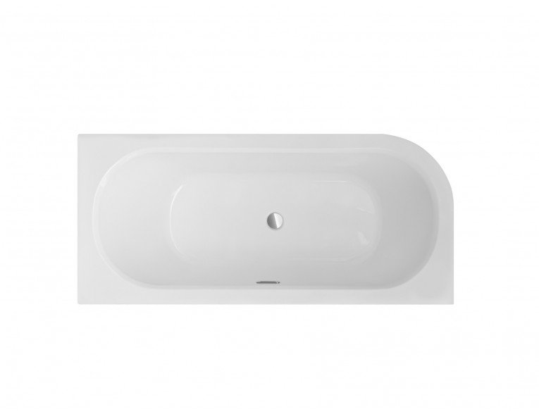 Акрилова ванна Besco Avita Slim + 160x75 R, асиметрична + сифон хром (WAV-160-NPP)