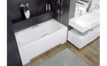 Ванна з ручками акрилова Besco Aria Plus 170x70, пряма + 2 ручки Standard (WAA-170-PU)