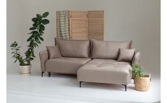 Кутовий диван розкладний Фаворит / Favorite, 263x170 см, кут Г, колір та тканину можна обрати,  бежевий (FR-K10)