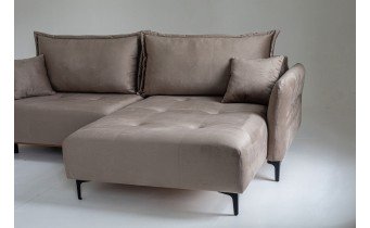Кутовий диван розкладний Фаворит / Favorite, 263x170 см, кут Г, колір та тканину можна обрати,  бежевий (FR-K10)