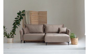 Кутовий диван розкладний Фаворит / Favorite, 263x170 см, кут Г, колір та тканину можна обрати,  бежевий (FR-K10)
