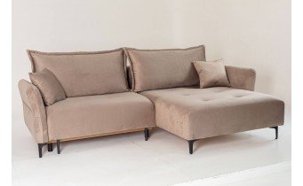 Кутовий диван розкладний Фаворит / Favorite, 263x170 см, кут Г, колір та тканину можна обрати,  бежевий (FR-K10)