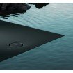 Душовий піддон, камяний Omnires Aquarock M+ 80x80 см, антиковзкий, квадратний, Чорний матовий