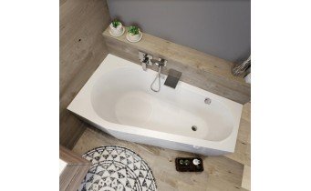Акрилова ванна Riho Delta Plug & Play 150x80 R, асиметрична + ніжки (BD40005)