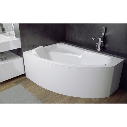 Ванна акрилова Besco Rima 130x85 L, Лівостороння, асиметрична з панеллю (екраном)