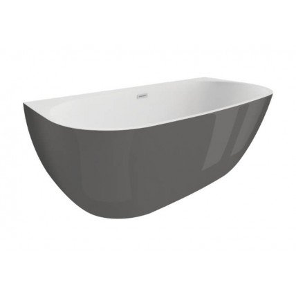 Окремостояча пристінна ванна Polimat RISA 170x80, графітова + ніжки (00444)