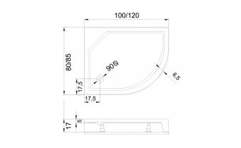 Панель для піддону NEW TRENDY NEW MAXIMA 100x80x13,5 см (O-0132)