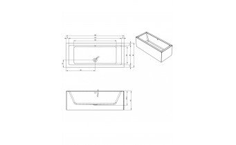 Акрилова ванна Riho Lugo Plug & Play 190x80 R, пряма + ніжки (BD67005)